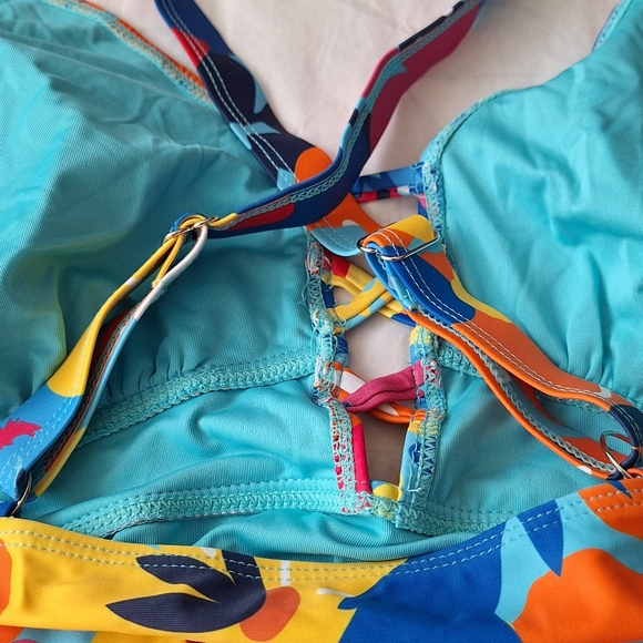 Yonique NWT One Piece Plus Size Swimsuits Tummy Control Ruched Floral Sz 22W - Picture 7 of 10